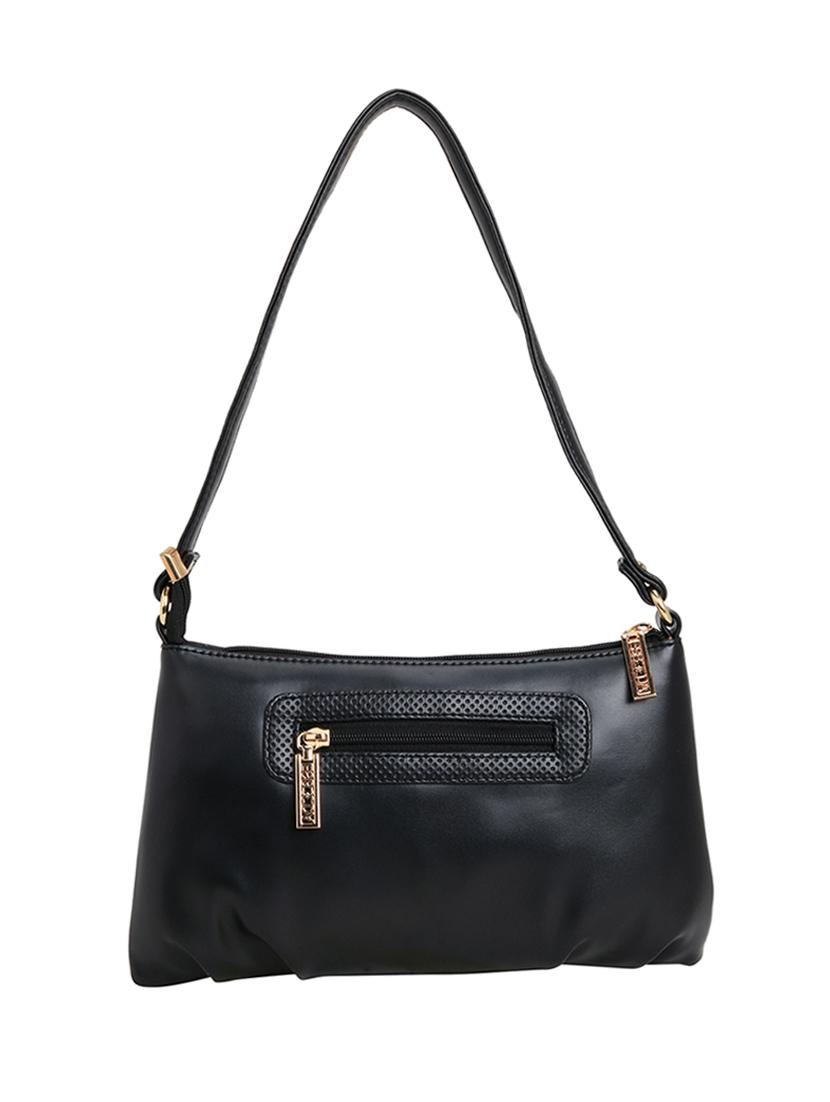 black leatherette (pu) handbag - 18394340 - Standard Image - 1