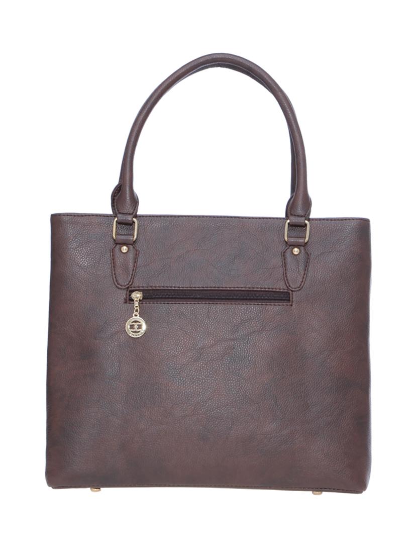 brown leatherette (pu) handbag - 18394353 - Standard Image - 1