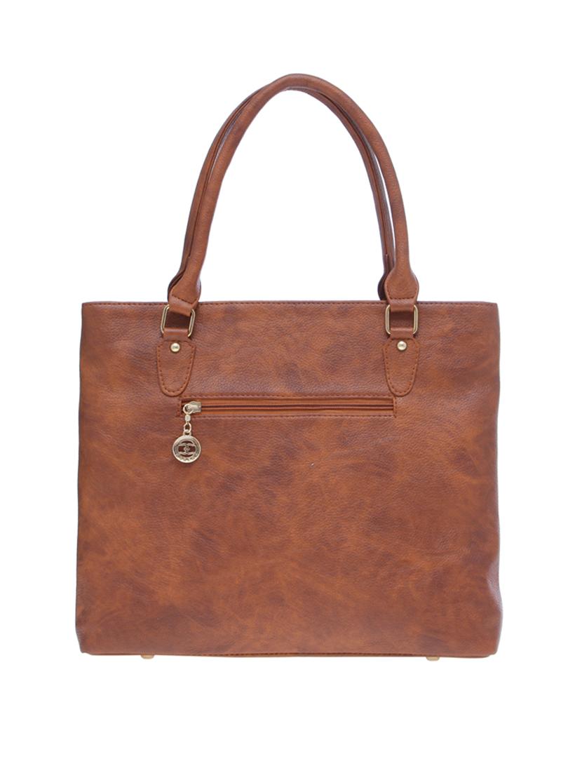 tan leatherette (pu) handbag - 18394354 - Standard Image - 1