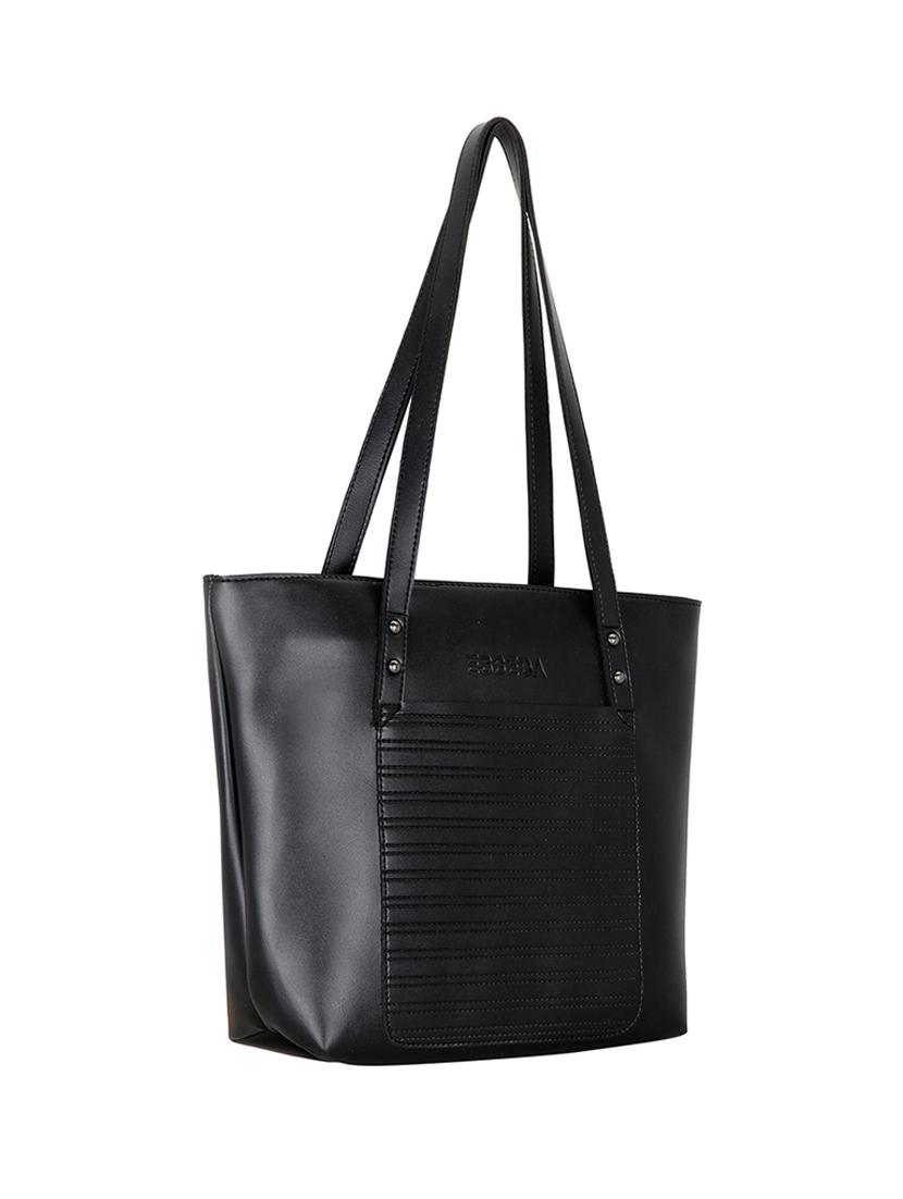 black leatherette (pu) handbag - 18394366 - Standard Image - 4