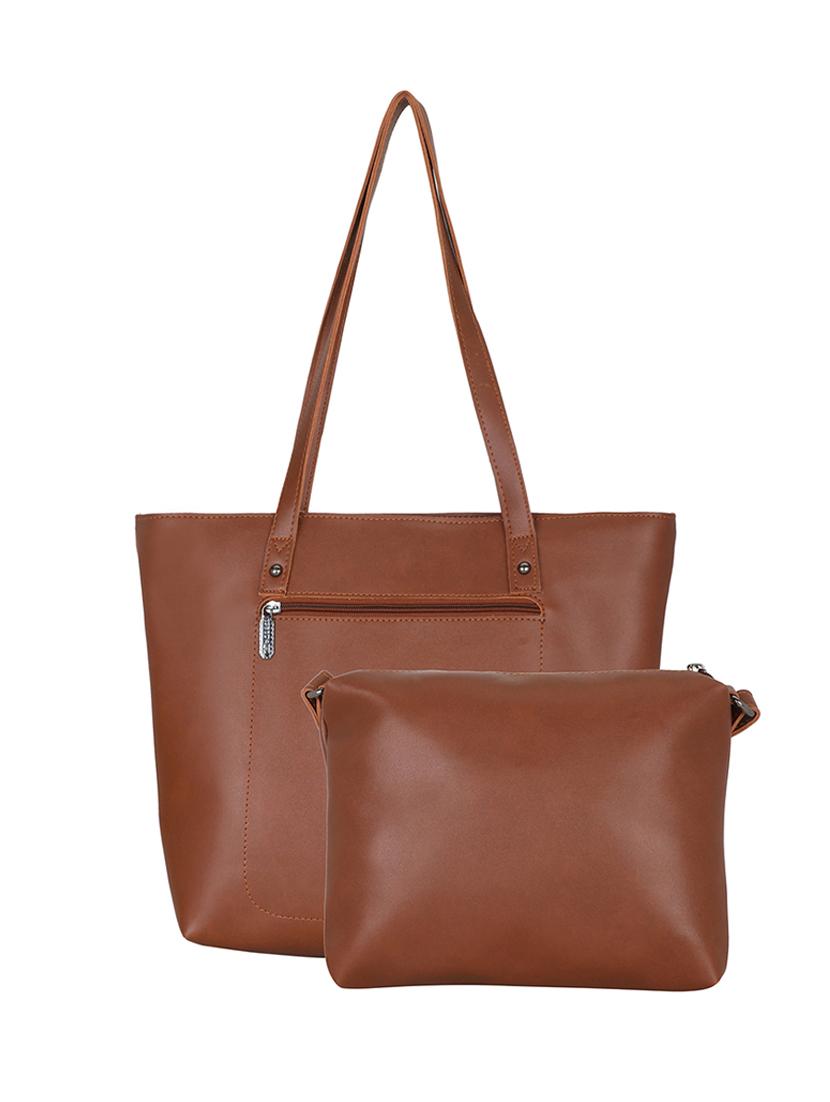 tan leatherette (pu) handbag - 18394367 - Standard Image - 1