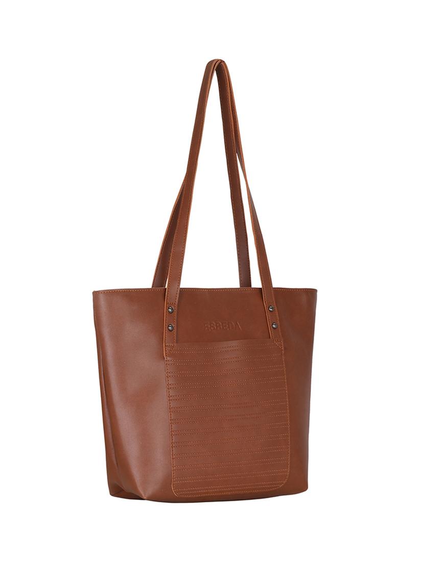 tan leatherette (pu) handbag - 18394367 - Standard Image - 4