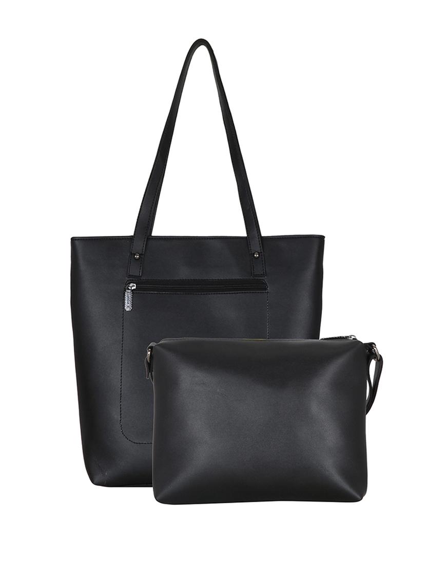 black leatherette (pu) handbag - 18394378 -  Standard Image - 1