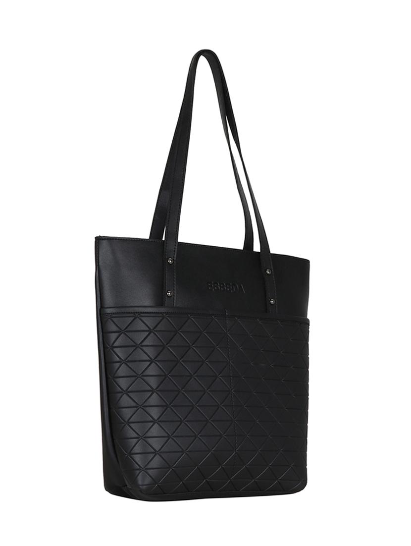 black leatherette (pu) handbag - 18394378 - Standard Image - 4