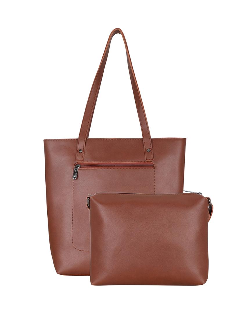 tan leatherette (pu) handbag - 18394379 -  Standard Image - 1