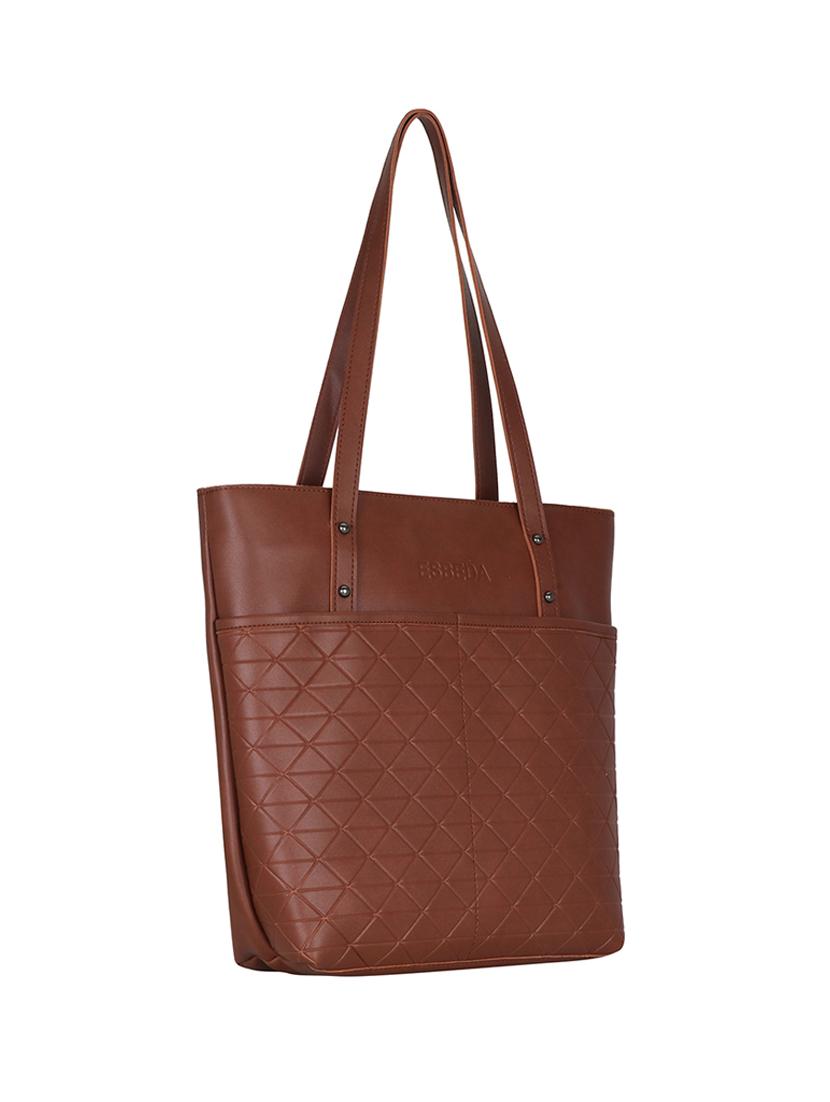 tan leatherette (pu) handbag - 18394379 - Standard Image - 4