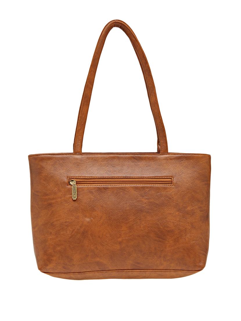 tan leatherette regular handbag - 18394383 -  Standard Image - 1