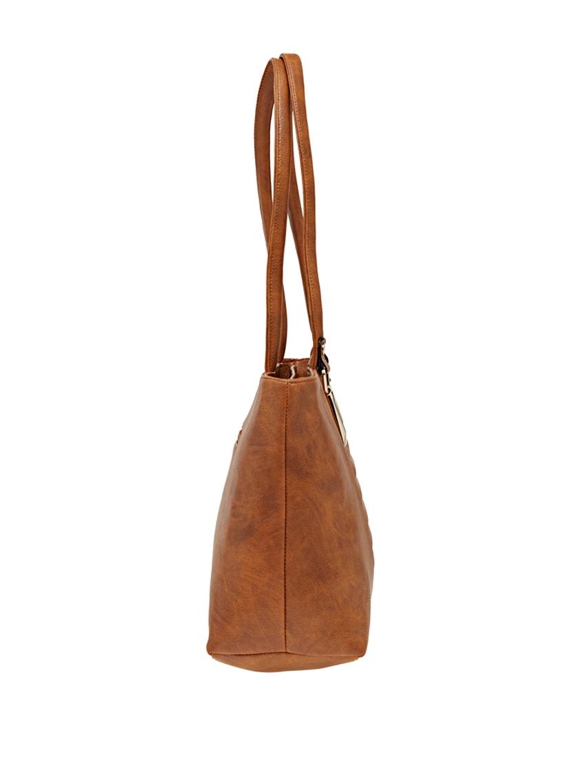 tan leatherette regular handbag - 18394383 - Standard Image - 4