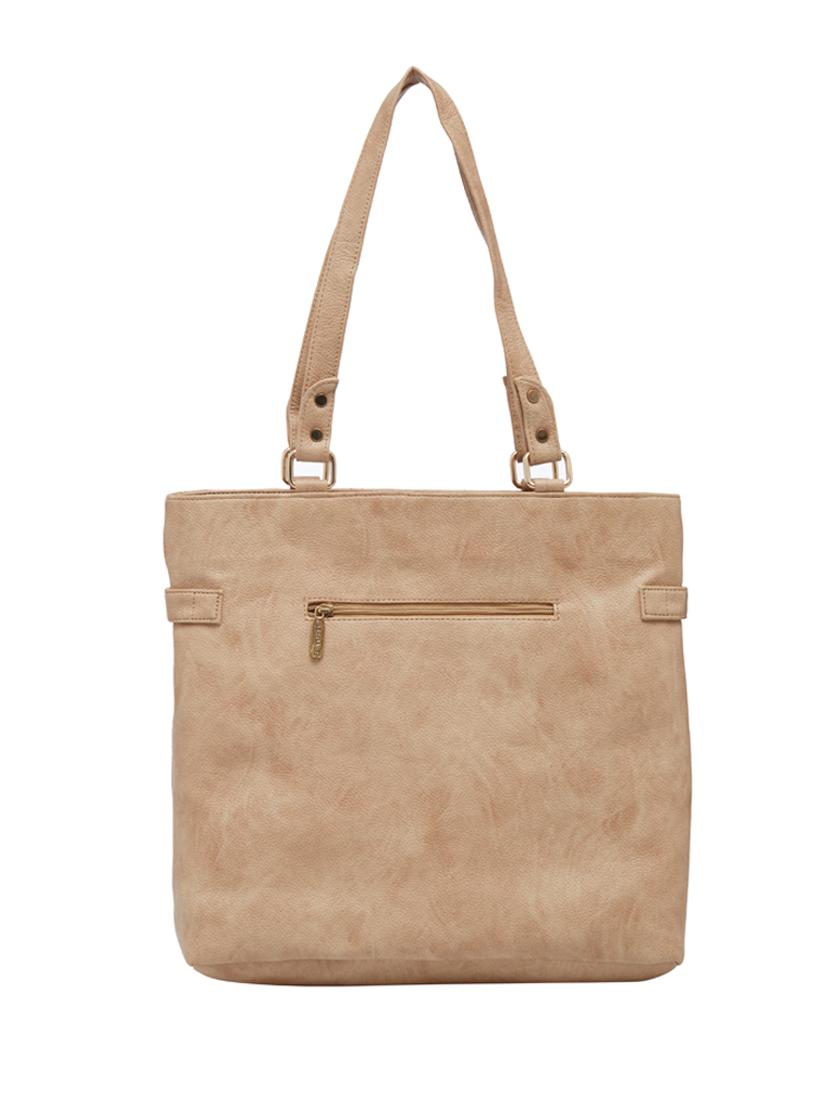 beige leatherette (pu) handbag - 18394385 -  Standard Image - 1