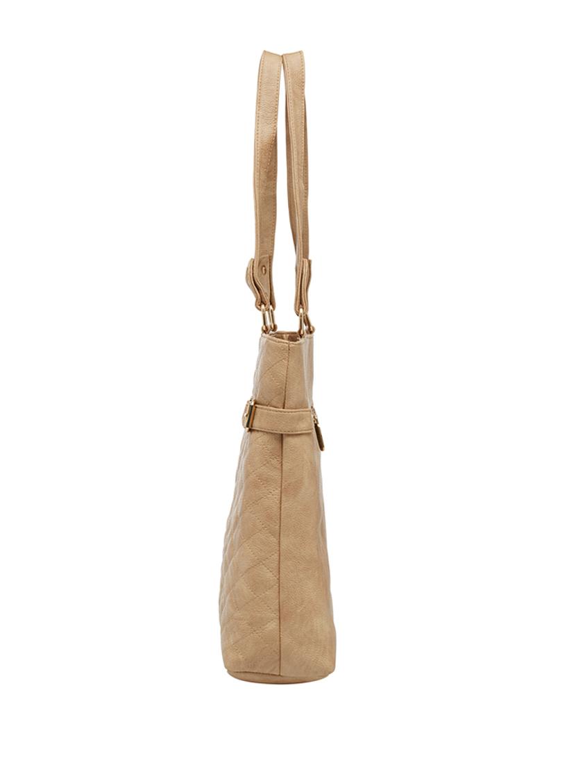 beige leatherette (pu) handbag - 18394385 - Standard Image - 4