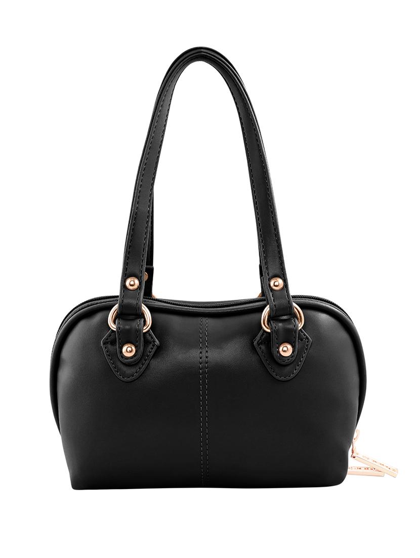 black leatherette (pu) handbag - 18394394 - Standard Image - 1