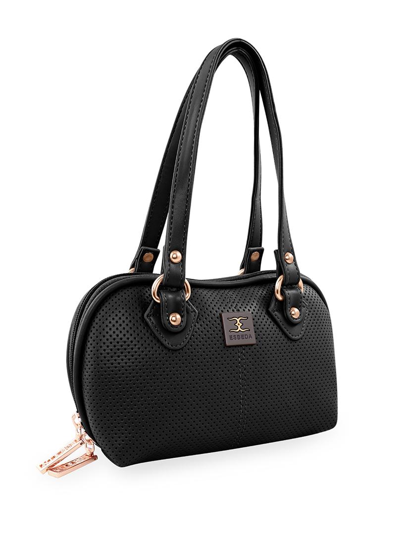 black leatherette (pu) handbag - 18394394 - Standard Image - 4