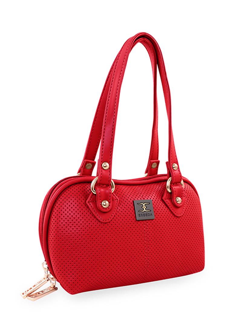 red leatherette (pu) handbag - 18394397 - Standard Image - 4