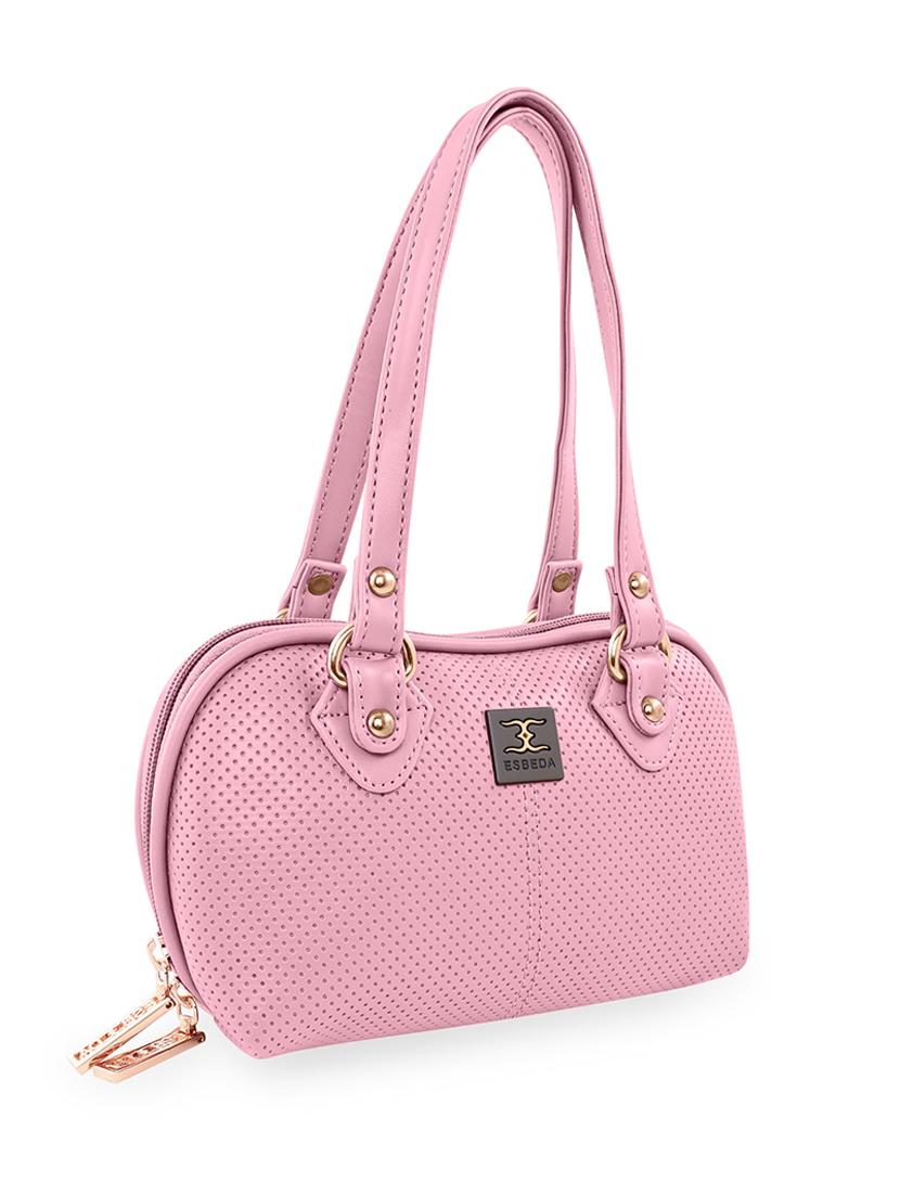 pink leatherette (pu) handbag - 18394402 - Standard Image - 4