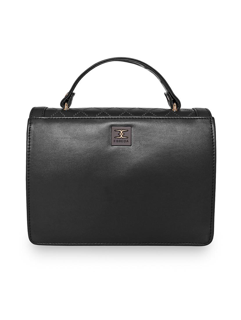 black leatherette (pu) handbag - 18394405 - Standard Image - 1