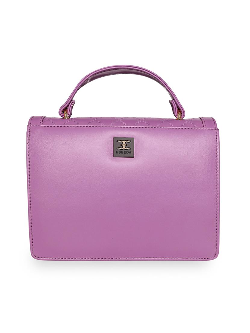 purple leatherette (pu) handbag - 18394412 - Standard Image - 1