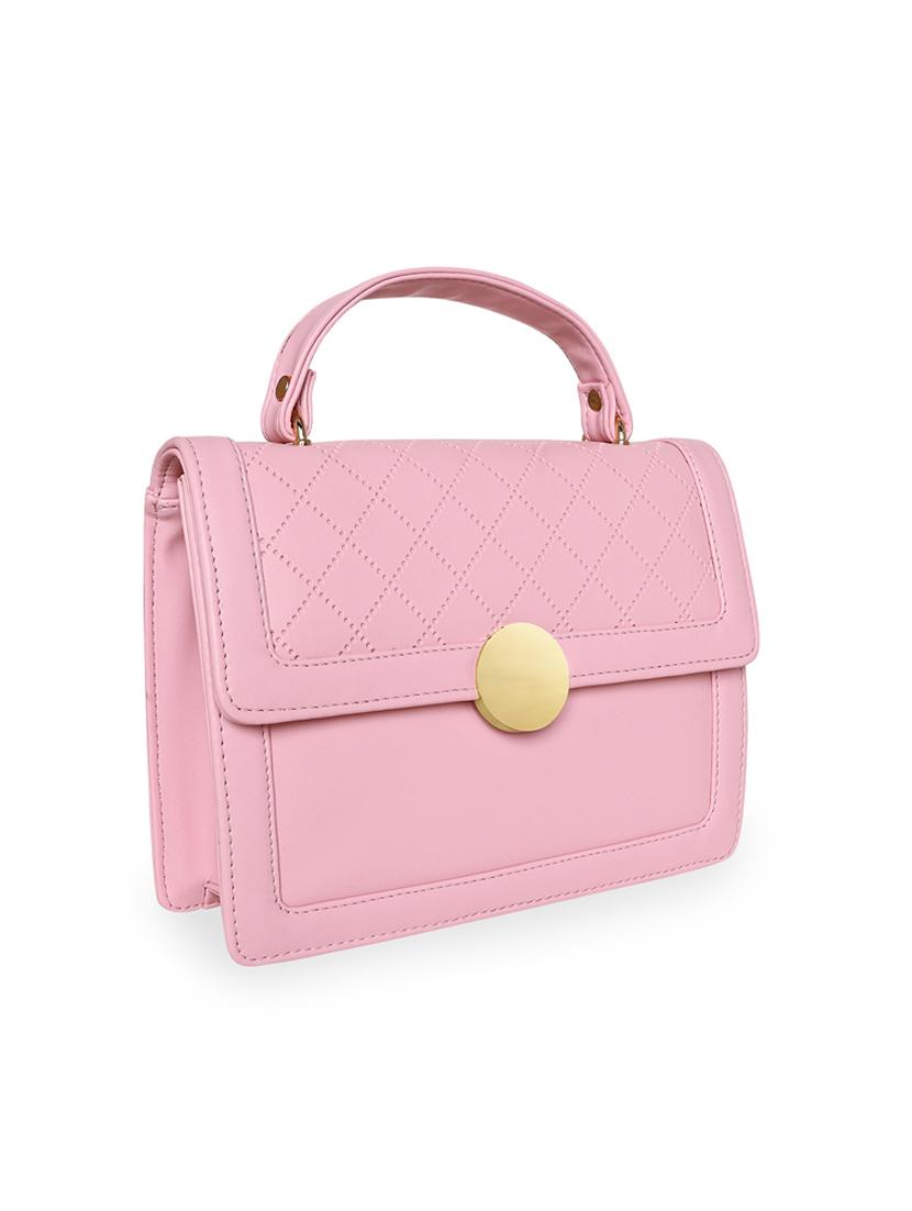 pink leatherette (pu) handbag - 18394413 - Standard Image - 4