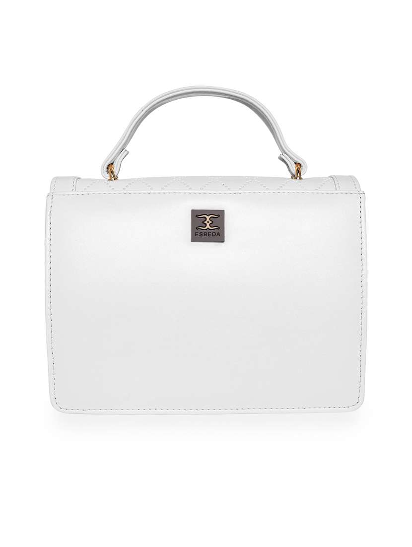 white leatherette (pu) handbag - 18394416 -  Standard Image - 1