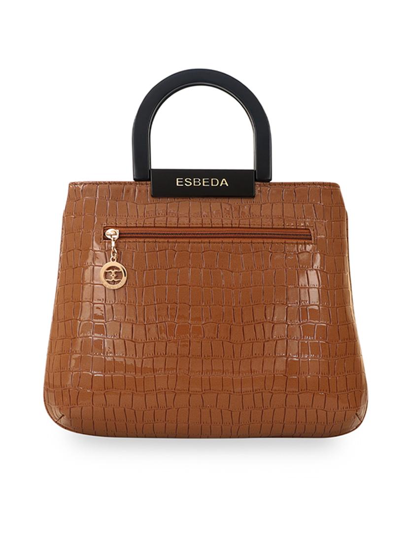 tan leatherette (pu) handbag - 18394428 -  Standard Image - 1