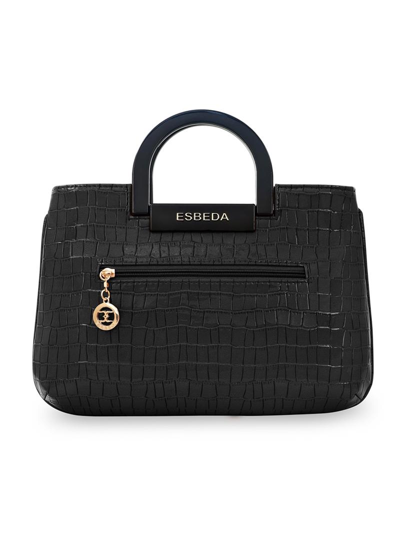 black leatherette (pu) handbag - 18394434 -  Standard Image - 1