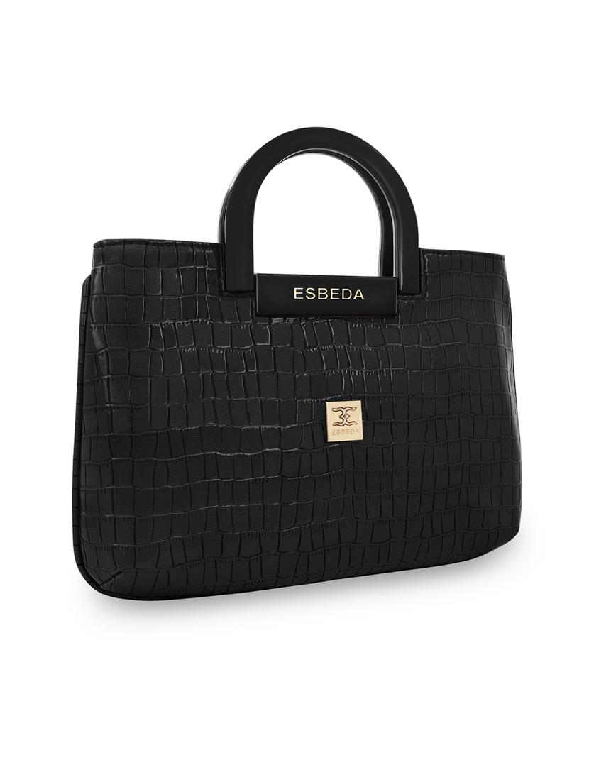 black leatherette (pu) handbag - 18394434 - Standard Image - 4