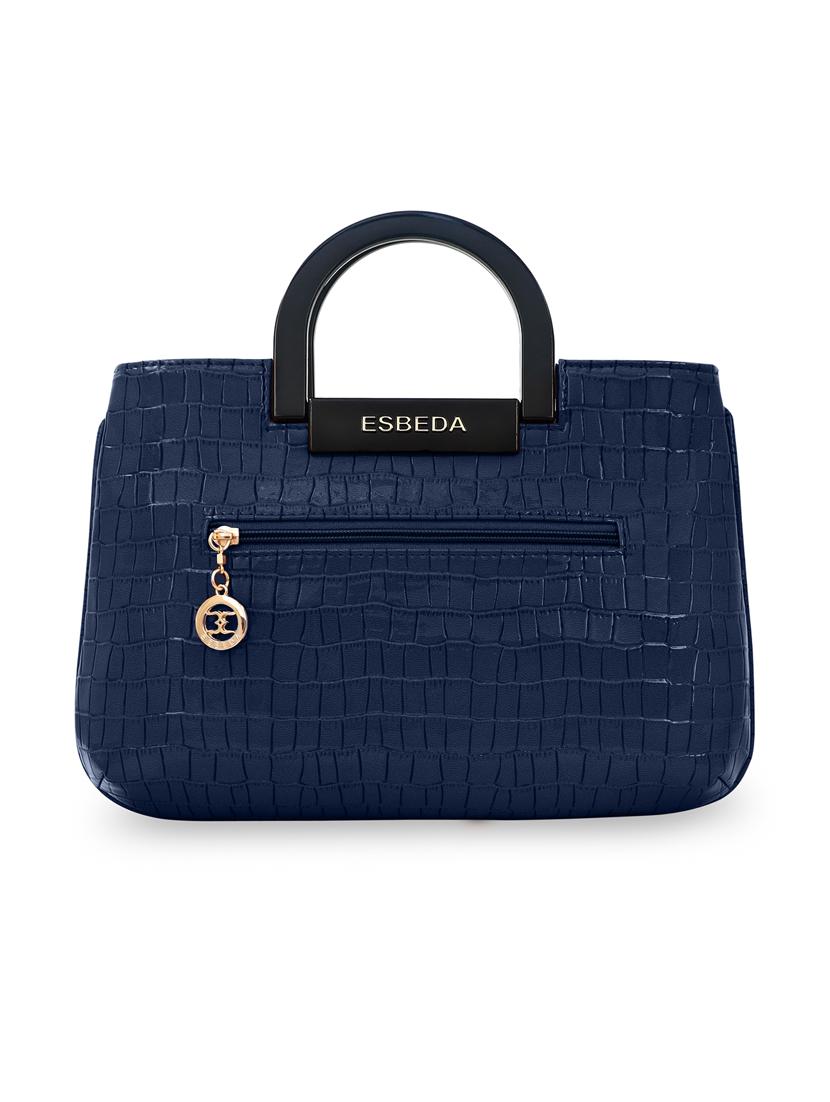 blue leatherette (pu) handbag - 18394436 -  Standard Image - 1