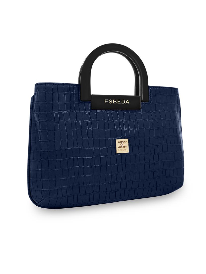 blue leatherette (pu) handbag - 18394436 - Standard Image - 4