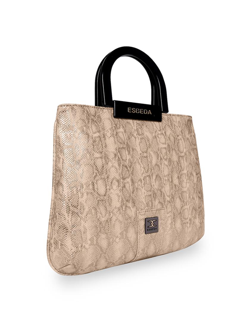 gold leatherette (pu) handbag - 18394452 - Standard Image - 4