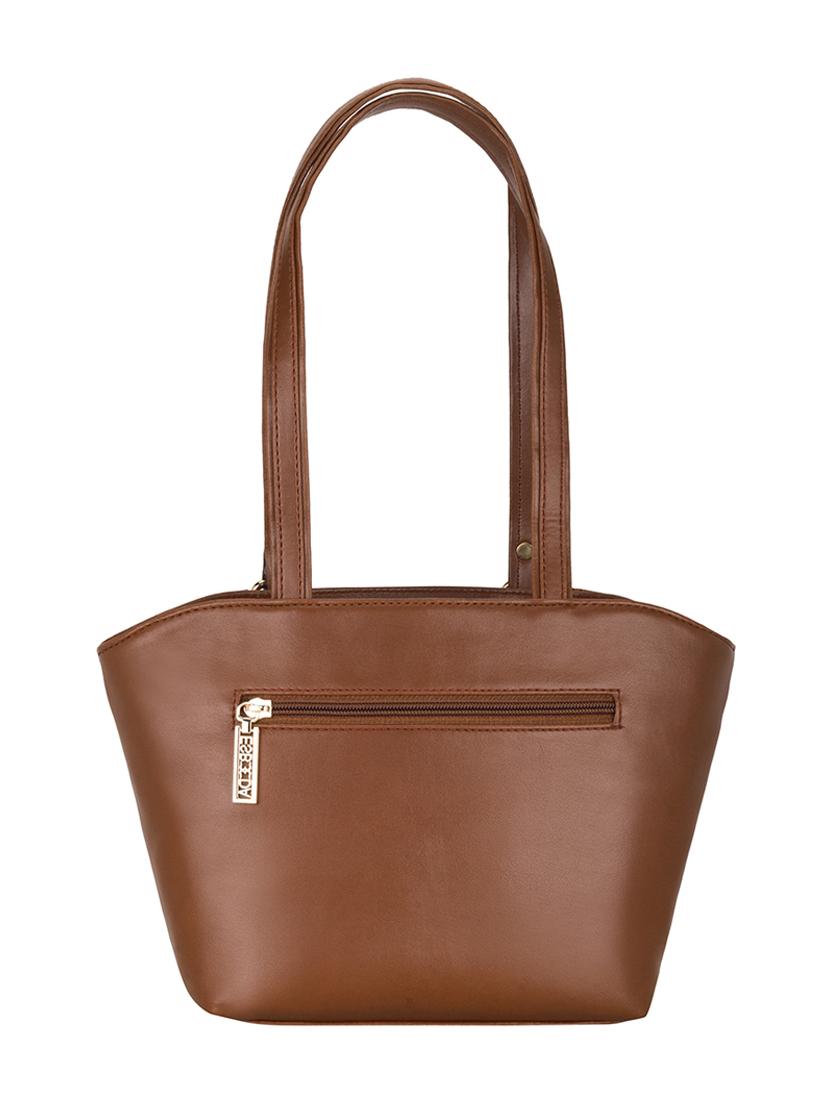 tan leatherette (pu) handbag - 18394480 -  Standard Image - 1
