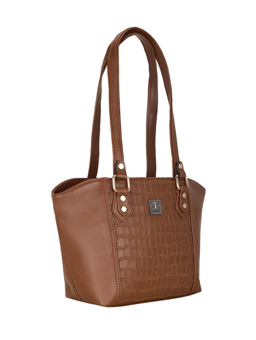 tan leatherette (pu) handbag - 18394480 - Standard Image - 4