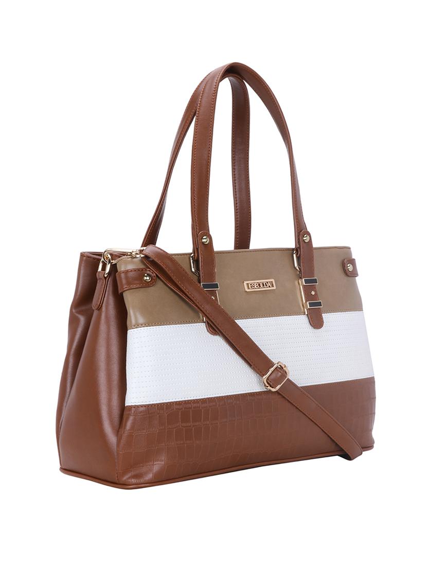 tan leatherette (pu) handbag - 18394491 - Standard Image - 4