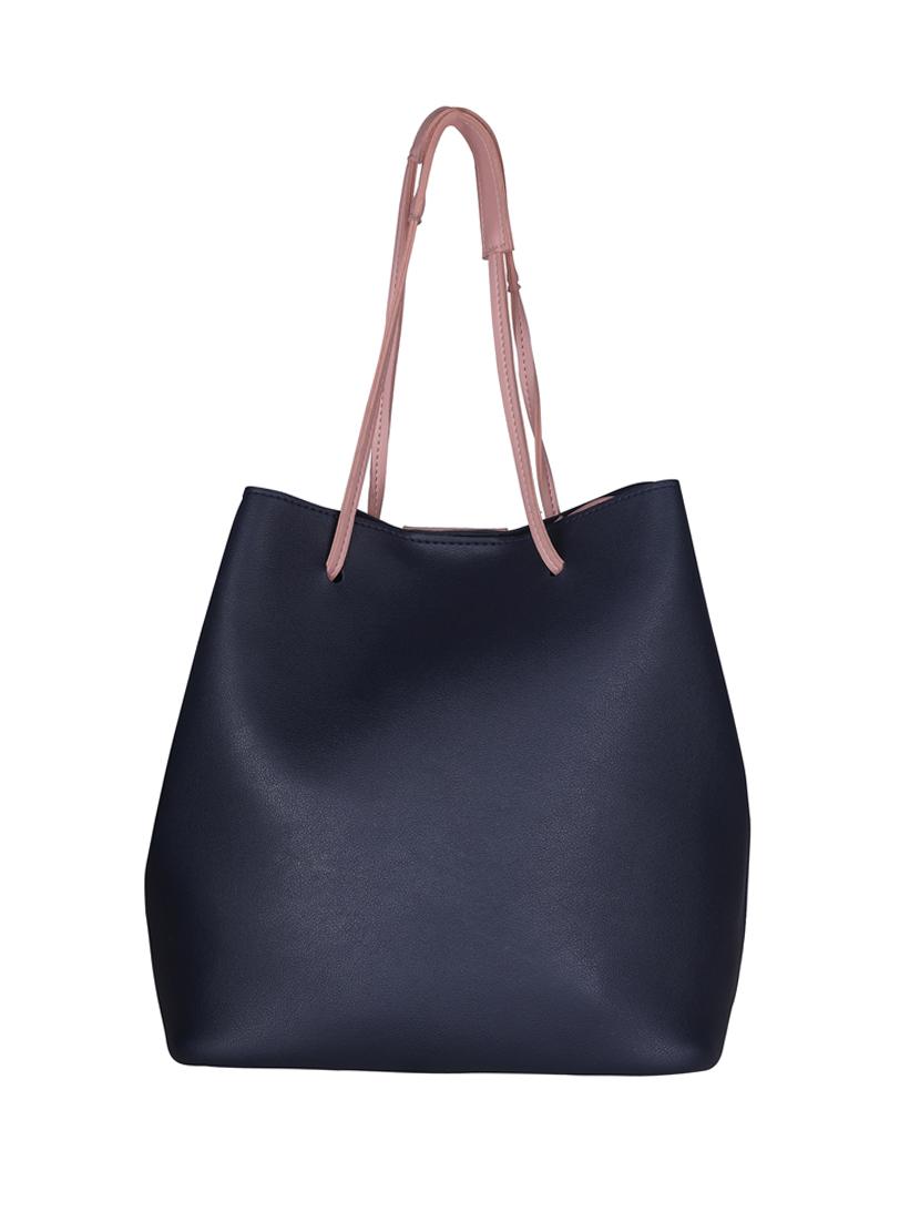 blue leatherette (pu) handbag - 18394499 -  Standard Image - 1