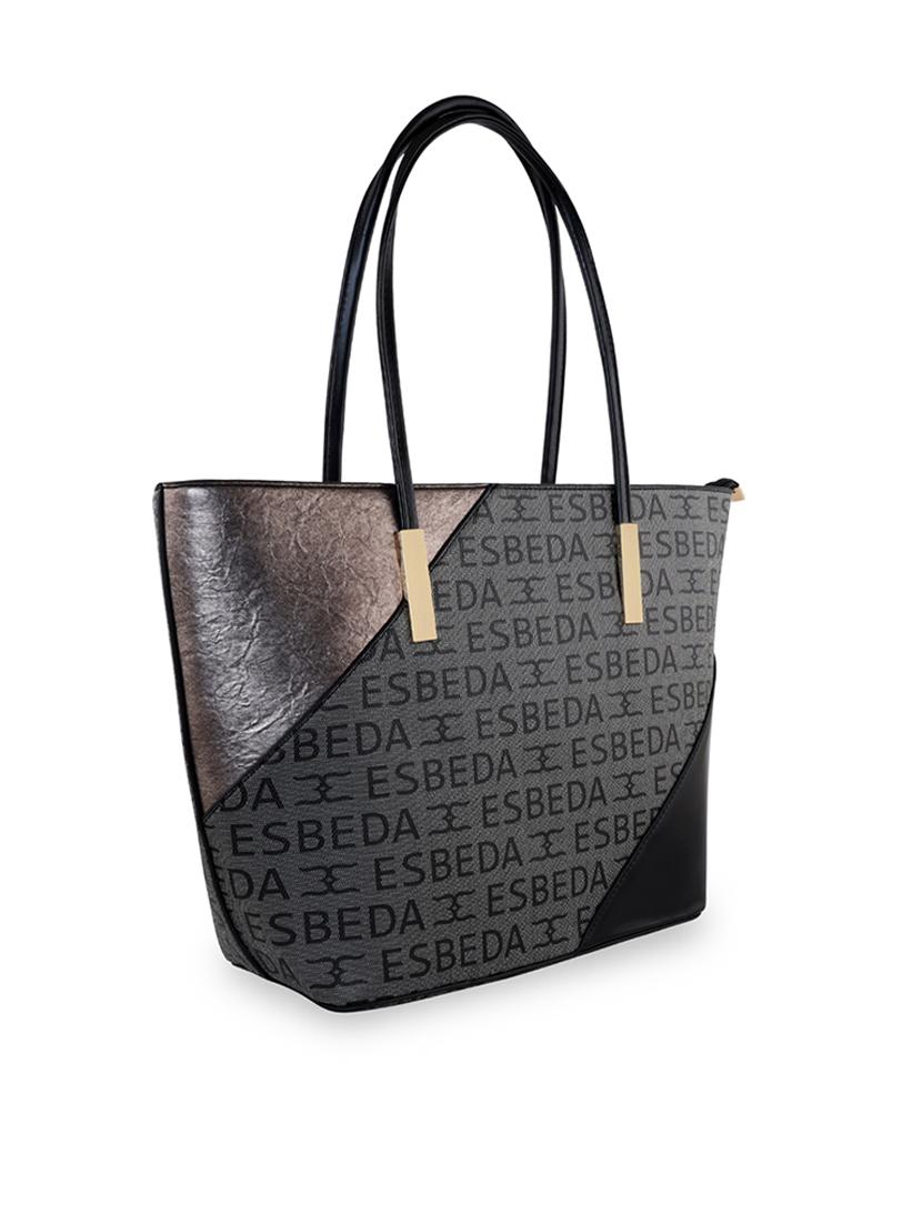 black leatherette (pu) combo handbag - 18394502 - Standard Image - 4