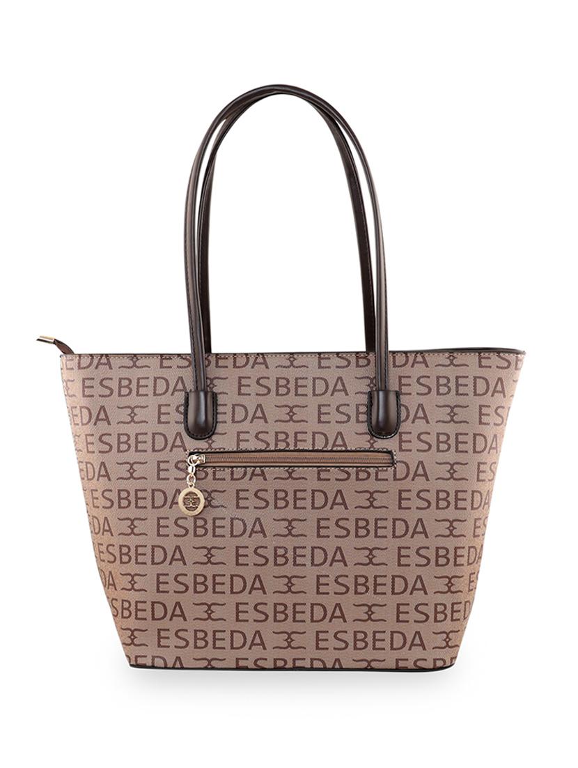 brown leatherette (pu) handbag - 18394506 -  Standard Image - 1