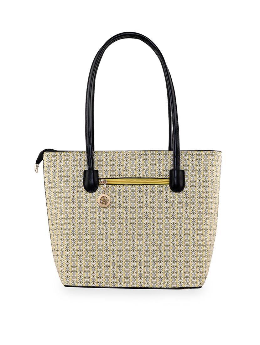 yellow leatherette (pu) handbag - 18394509 - Standard Image - 1