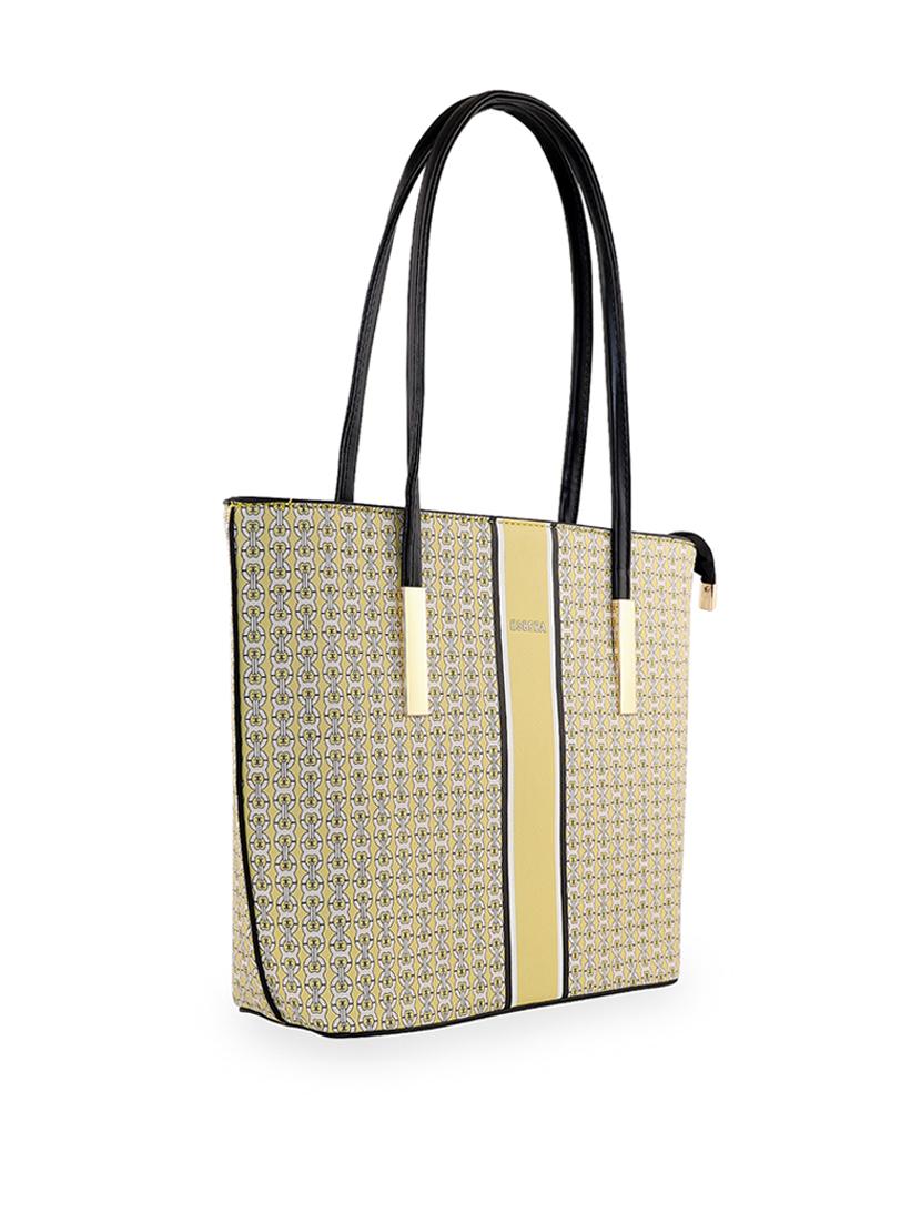 yellow leatherette (pu) handbag - 18394509 - Standard Image - 4