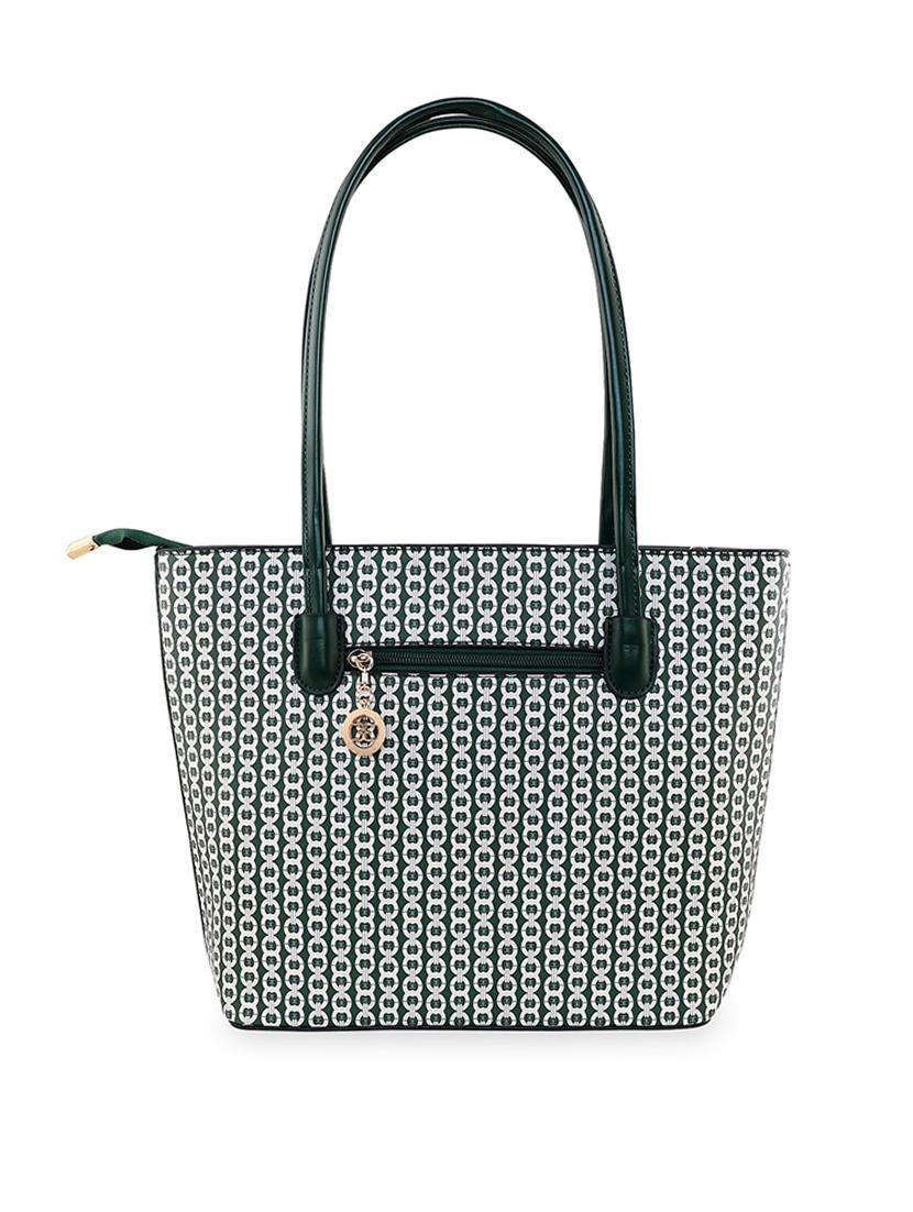green leatherette (pu) handbag - 18394510 -  Standard Image - 1