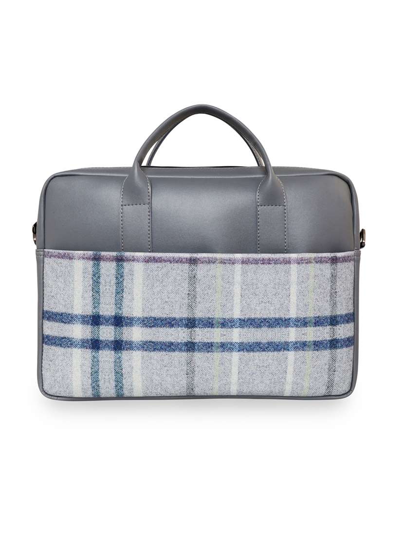 grey checkered aptopbag - 18394521 -  Standard Image - 1