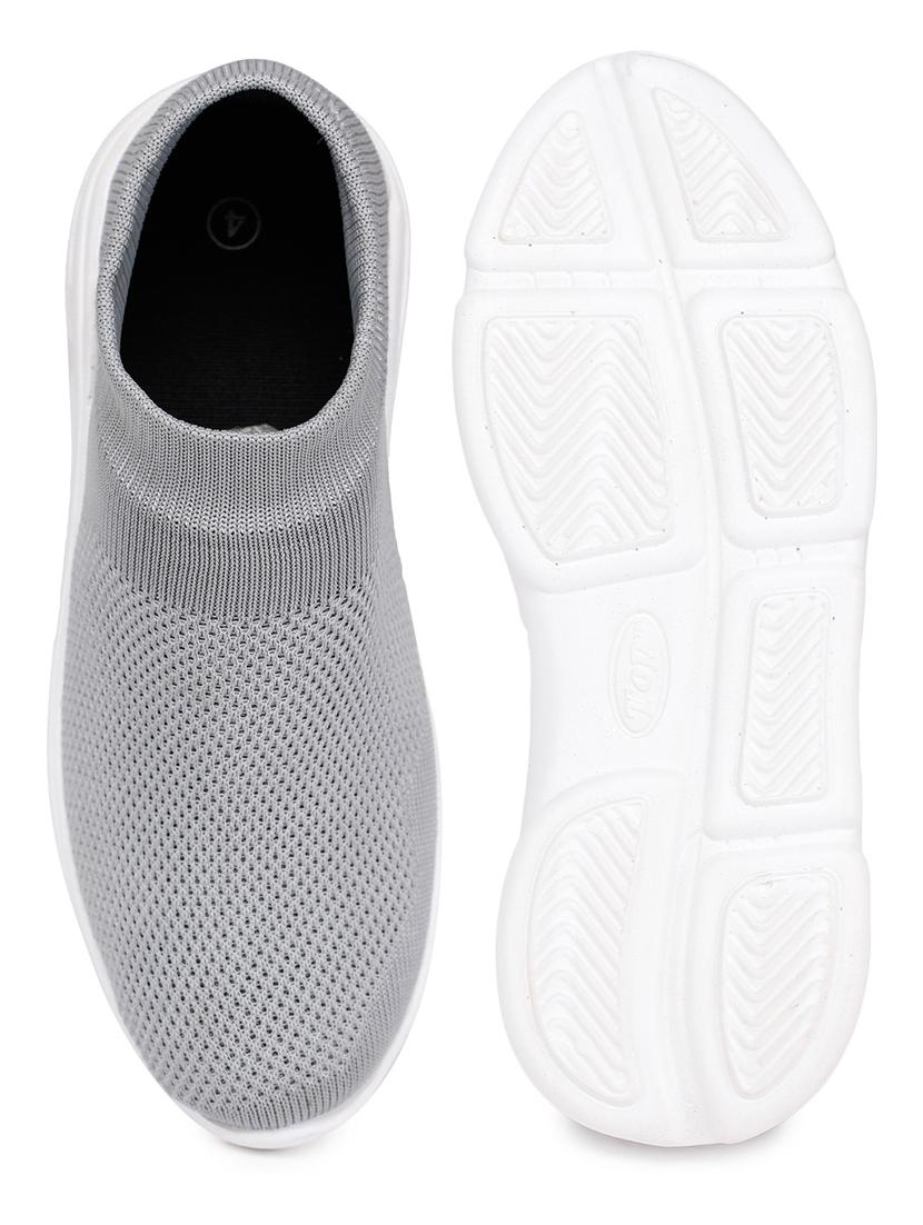 grey mesh slip on sports shoes - 18394557 - Standard Image - 4