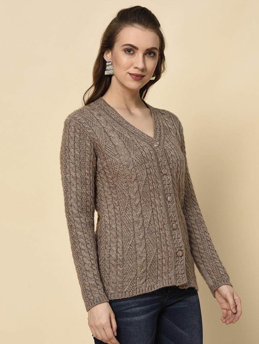 v-neck solid cardigan - 18394667 -  Standard Image - 1