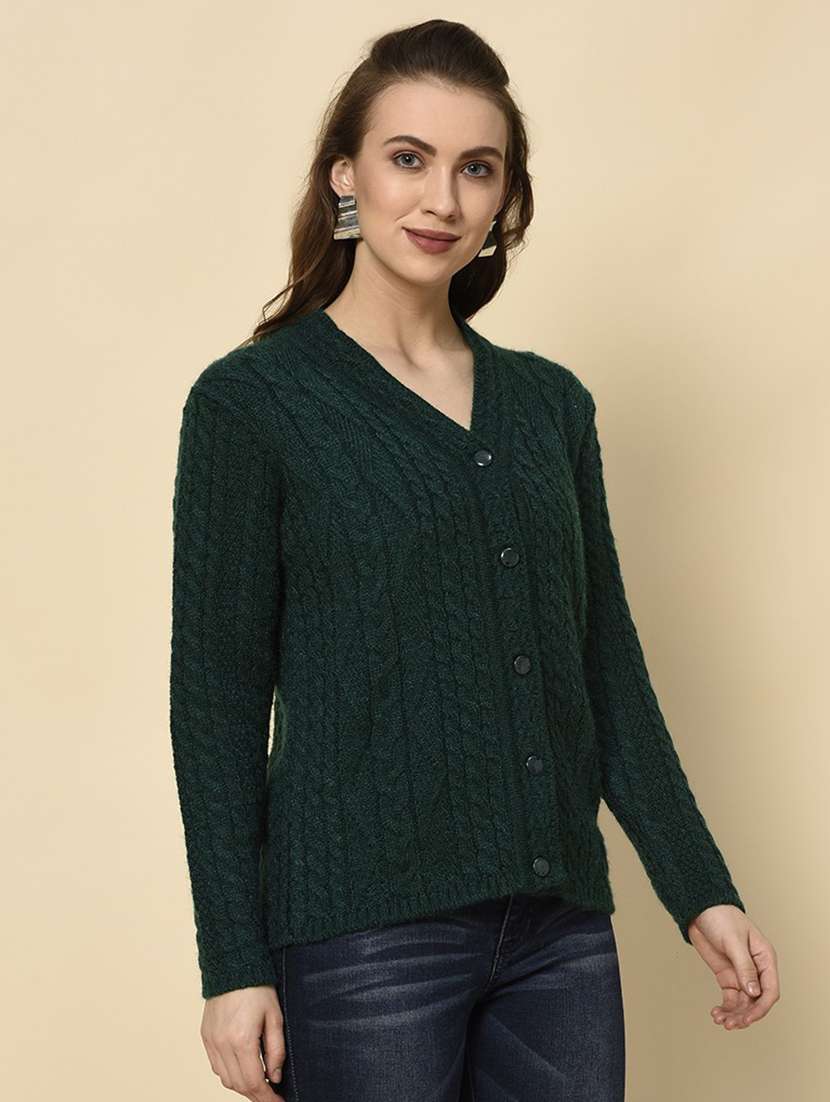 v-neck solid cardigan - 18394668 -  Standard Image - 1