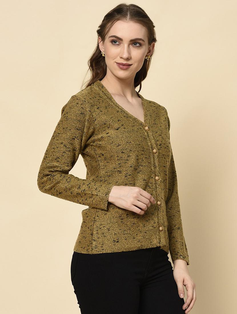 v-neck printed cardigan - 18394676 - Standard Image - 1
