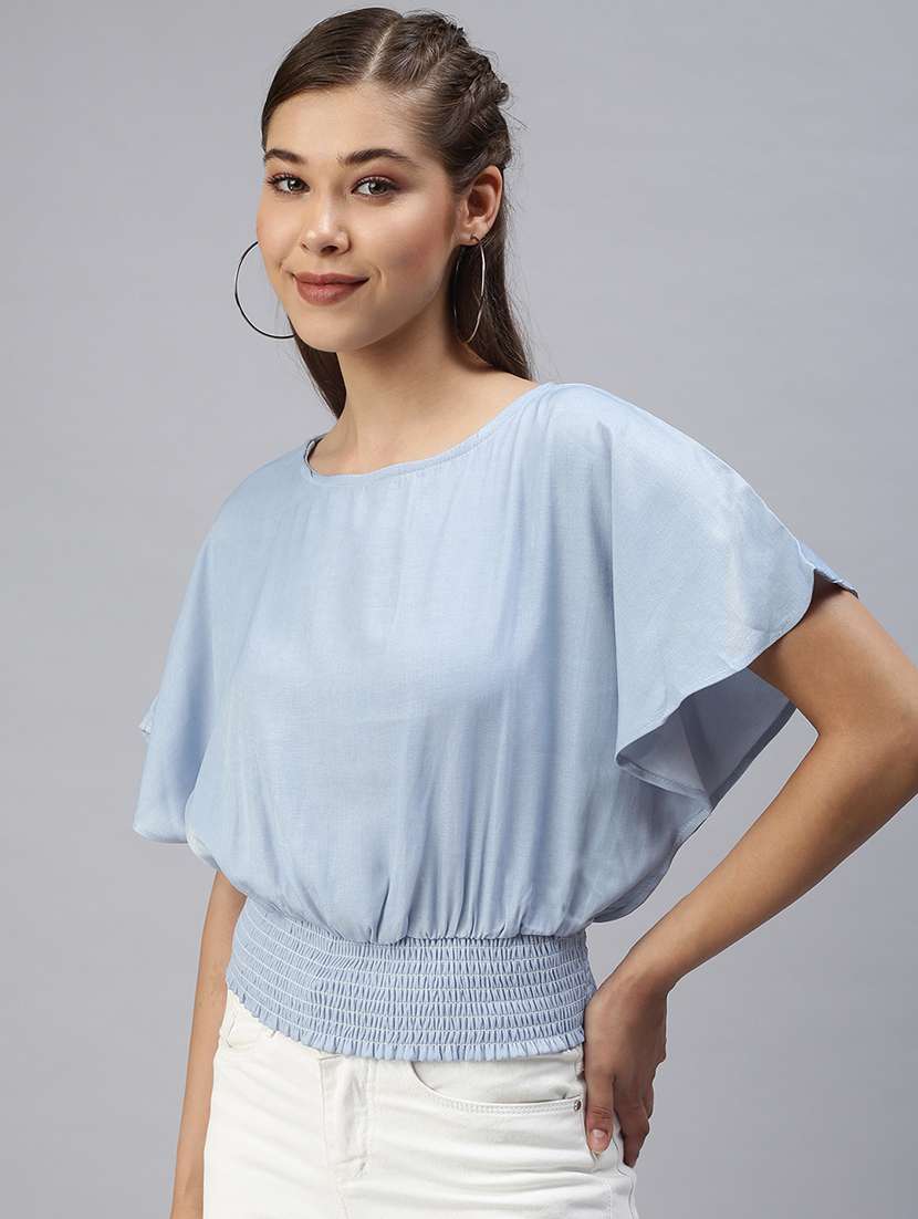 women's straight round neck top - 18394701 -  Standard Image - 1