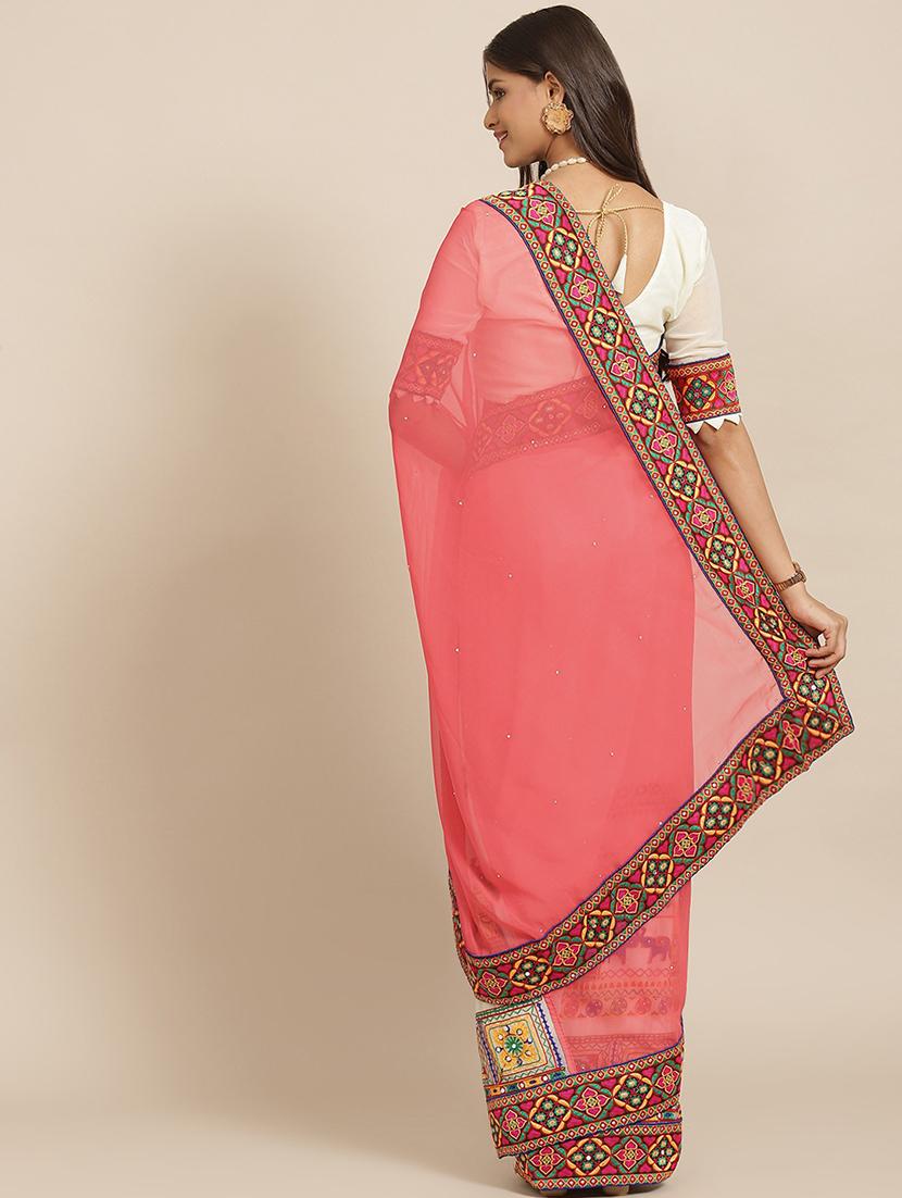 women's self design pink colored saree - 18394831 - Standard Image - 1