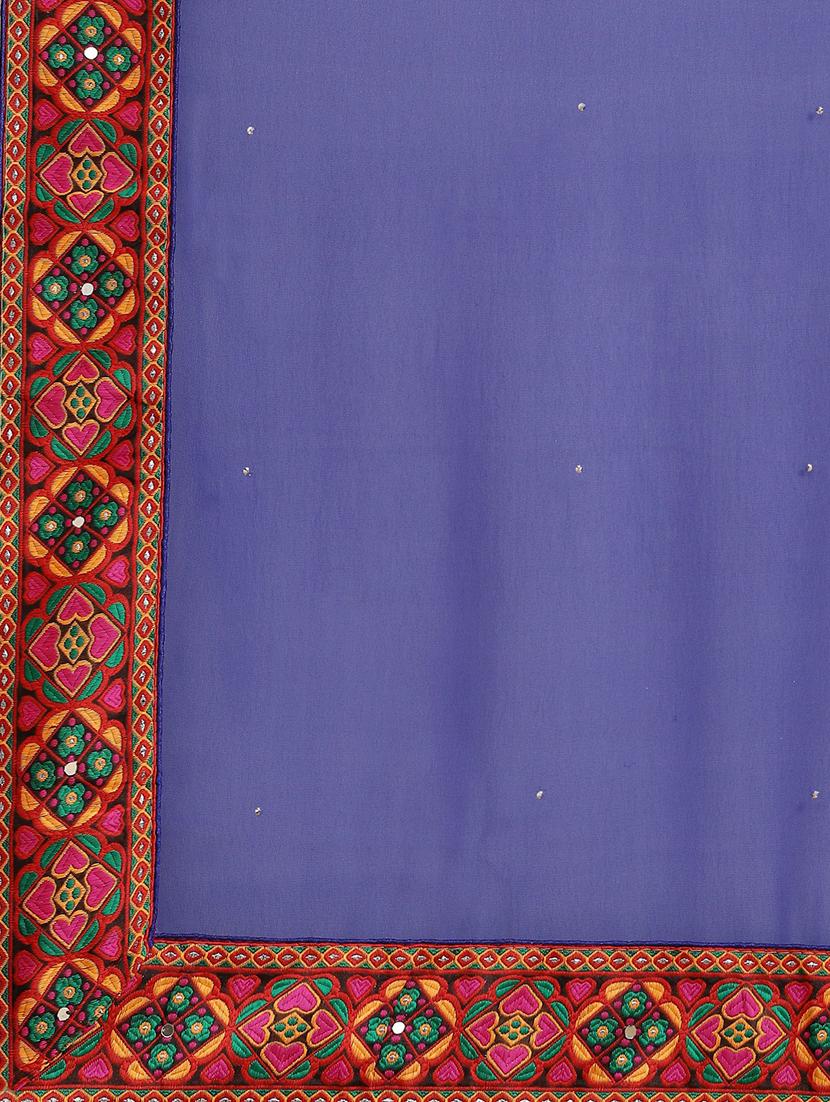 indigo georgette half and half saree with blouse - 18394836 - Standard Image - 4