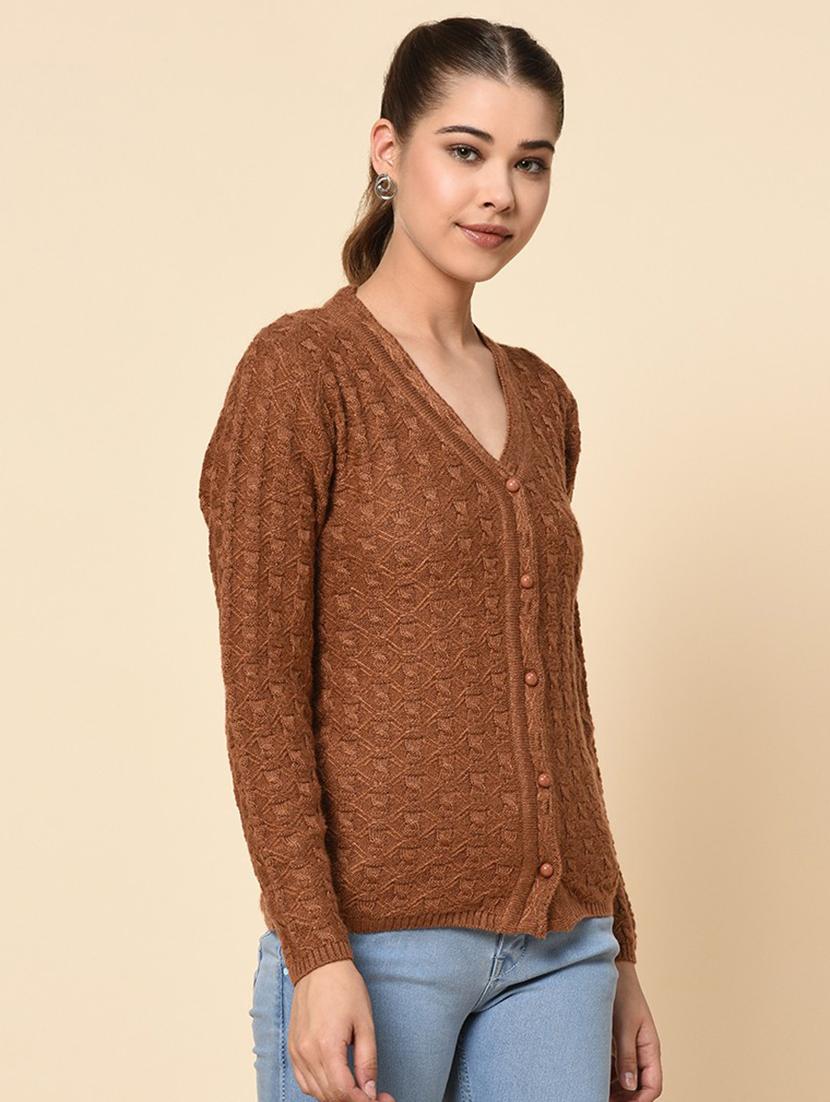 long sleeved solid cardigan - 18395005 -  Standard Image - 1