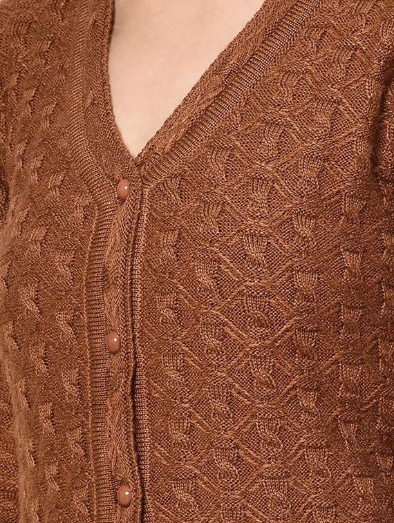 long sleeved solid cardigan - 18395005 - Standard Image - 4