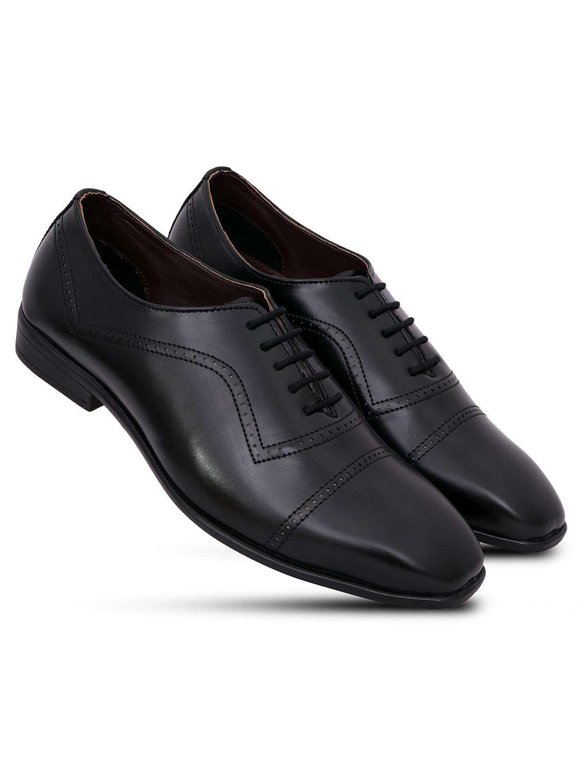 black synthetic & mesh laceup brouges - 18395008 - Standard Image - 1