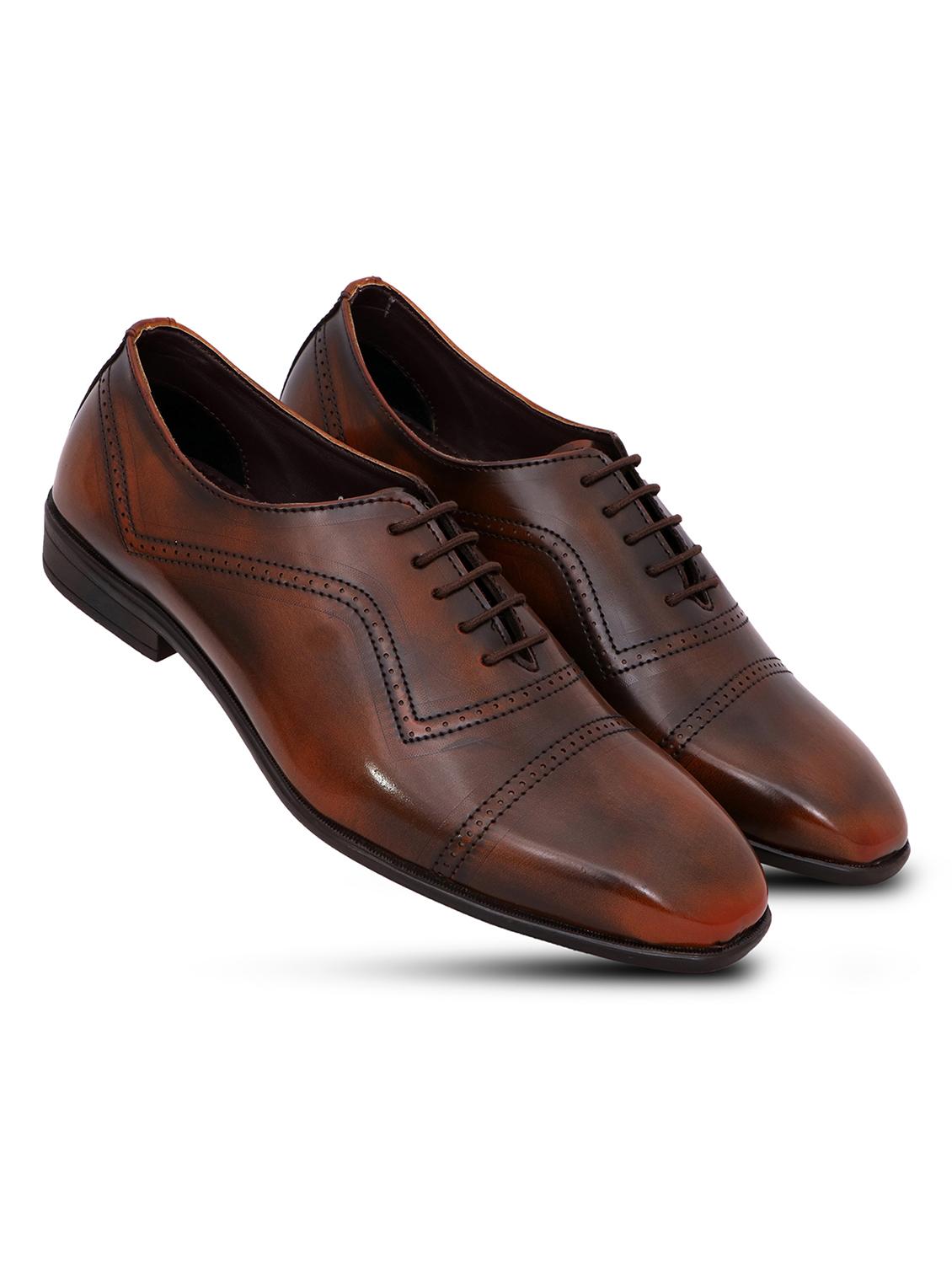 tan synthetic & mesh laceup brouges - 18395010 - Standard Image - 1
