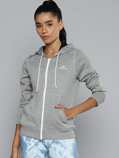 long sleeved solid hooded jacket - 18395156 -  Standard Image - 0